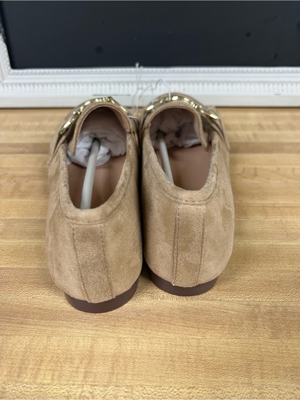 a new day NWT Classic Women's micro Suede Loafers in Camel with Gold Hardware - Picture 5 of 7